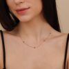 925 Sterling Silver Black Diamond Station Necklace - Image 6