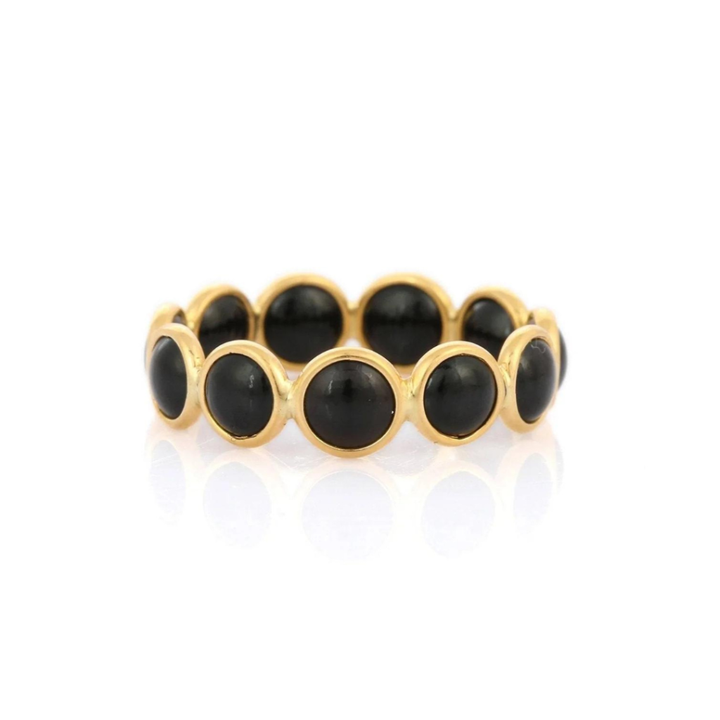 925 Sterling Silver Black Onyx Eternity Band