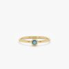925 Sterling Silver Blue Diamond Bezel Ring