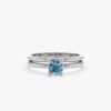 925 Sterling Silver Blue Diamond Bridal Ring Set - Image 2