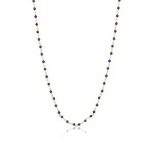 925 Sterling Silver Blue Lapis Ball Chain Necklace
