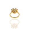 Ring with floral design, thick gold plating, and pave stones