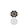 Flower ring with premium CZ sapphire and pave-set diamond details