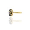 Sterling silver ring with floral motif and bright diamond-like sparkle