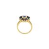 Flower-shaped ring with premium CZ sapphire and premium CZ diamond stones