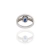Sterling silver ring combining sapphire colour with diamond sparkle