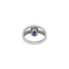 Blue sapphire ring with diamond details and a clean profile