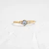Blue sapphire and diamond ring in 925 sterling silver