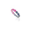 925 Sterling Silver Blue Sapphire And Ruby Eternity Band - Image 3