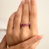925 Sterling Silver Blue Sapphire And Ruby Eternity Band - Image 4