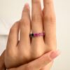 925 Sterling Silver Blue Sapphire And Ruby Eternity Band - Image 5