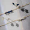 Elegant necklace with a clean silhouette and blue stone detailing