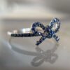925 Sterling Silver Blue Sapphire Bow Ring - Image 3