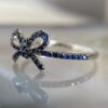 925 Sterling Silver Blue Sapphire Bow Ring - Image 4