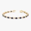 925 Sterling Silver Blue Sapphire Diamond Garland Bracelet