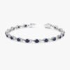 925 Sterling Silver Blue Sapphire Diamond Garland Bracelet - Image 2