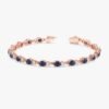 925 Sterling Silver Blue Sapphire Diamond Garland Bracelet - Image 3