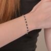 925 Sterling Silver Blue Sapphire Diamond Garland Bracelet - Image 4