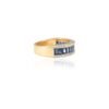 Blue sapphire and diamond stacking ring in 925 sterling silver