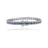 925 Sterling Silver Blue Sapphire Diamond Tennis Bracelet - Image 2