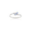 925 Sterling Silver Blue Sapphire Diamond Two Stone Ring - Image 5