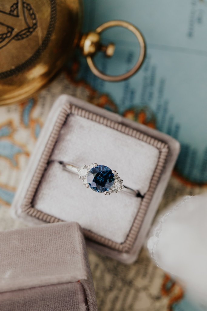 925 Sterling Silver Blue Sapphire Engagement Rings