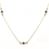 Blue sapphire-inspired evil eye necklace with sparkling CZ details