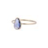 Gold-plated sterling silver ring with one premium CZ sapphire stone