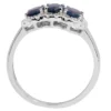 Gold-plated sterling silver ring with a balanced three-stone design