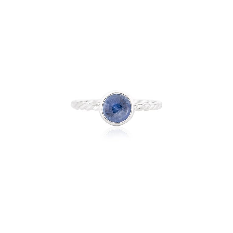 925 Sterling Silver Blue Sapphire Statement Ring