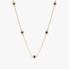925 Sterling Silver Blue Sapphire Station Necklace