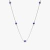 925 Sterling Silver Blue Sapphire Station Necklace - Image 2