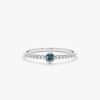 925 Sterling Silver Blue Topaz and Diamond Engagement Ring - Image 2