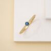 925 Sterling Silver Blue Topaz and Diamond Engagement Ring - Image 5