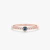 925 Sterling Silver Blue Topaz and Diamond Engagement Ring - Image 6