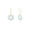 Elegant fish hook blue topaz dangle earrings