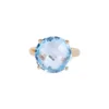 925 sterling silver cocktail ring with vivid blue topaz-inspired sparkle