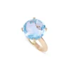Sterling silver ring with thick gold plating and colourful gemstone styling