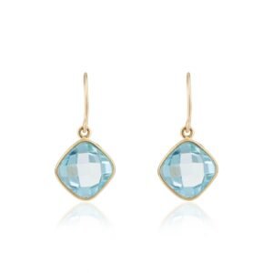925 Sterling Silver Blue Topaz Dangle Earring