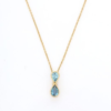 925 Sterling Silver Blue Topaz Drop Pendant Necklace