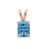 925 Sterling Silver blue topaz pendant with octagon-cut stone