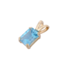 Pendant with vivid blue topaz in a simple sterling silver setting