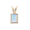 925 Sterling Silver pendant with polished gold plating and blue gemstone
