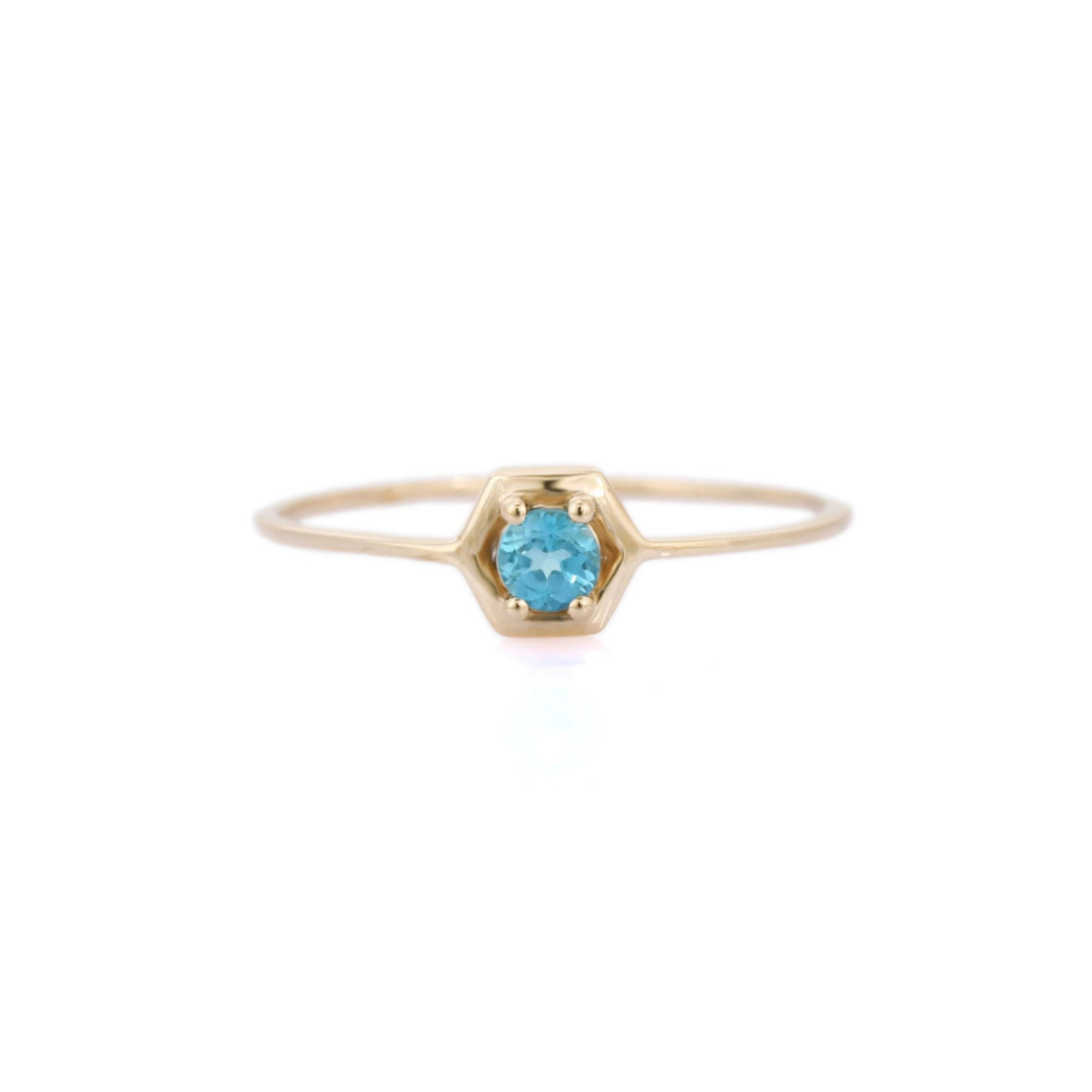 925 Sterling Silver Blue Topaz Ring