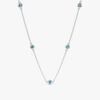 925 Sterling Silver Blue Topaz Station Necklace - Image 2
