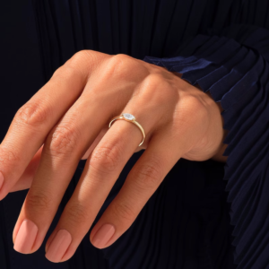 925 Sterling Silver Bold East West Marquise Diamond Ring