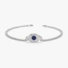 925 Sterling Silver Bold Sapphire & Diamond Eye Bracelet - Image 2