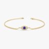 925 Sterling Silver Bold Sapphire Diamond Eye Bracelet