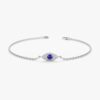 925 Sterling Silver Bold Sapphire Diamond Eye Bracelet - Image 2