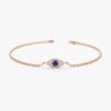 925 Sterling Silver Bold Sapphire Diamond Eye Bracelet - Image 3